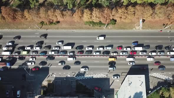 Aerial Ukraine Kyiv Road Over Highway