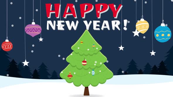 Happy New Year Greeting Card