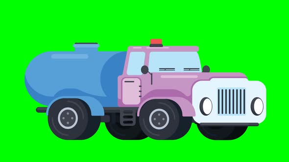 Animation of water delivery truck.