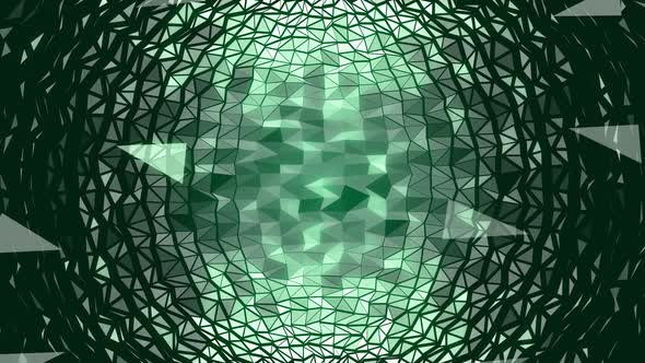 4K Abstract Green Sphere Plexus Digital Polygon Background Seamless Loop alt