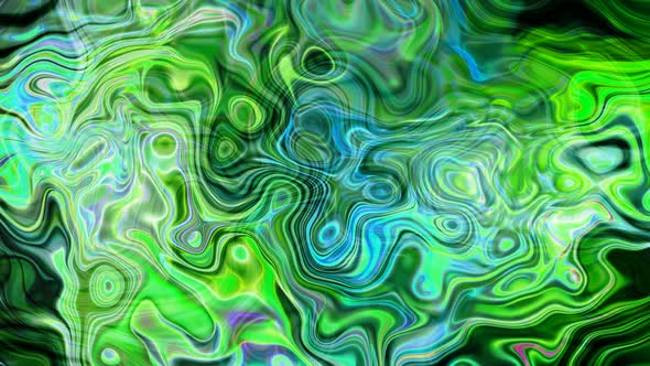 Cyan Green Color Abstract Silky Ink Liquid Animated Background