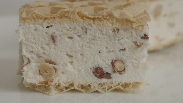 Halva in two wafer sheets 4K footage alt