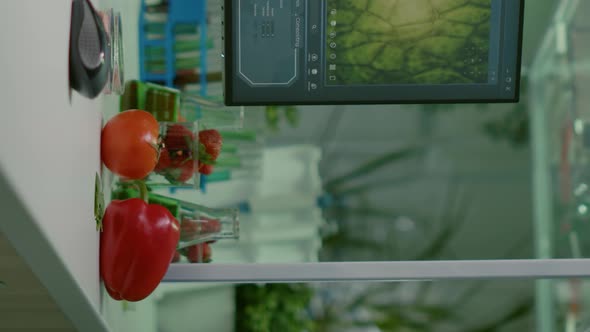 Vertical Video Empty Microbiology Laboratory with Nobody in It Equipped with Professional Medical alt