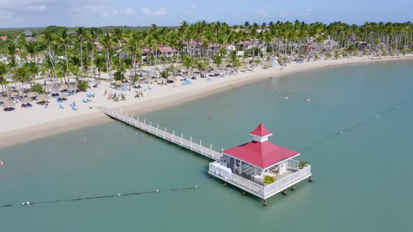 Beautiful Gazebo In The Ocean Of Bahia Principe Grand La Romana Hotel In Dominican Republic. - aeria alt