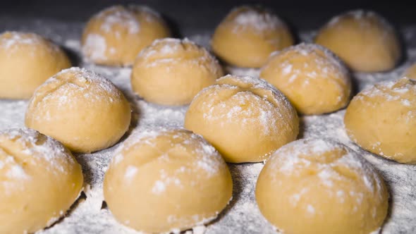 Warm Fresh Bread in a Bakery, Making Bread and Eco Production, Manufacturing Process Working Hard alt