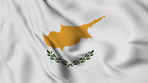 Cyprus flag seamless closeup waving animation