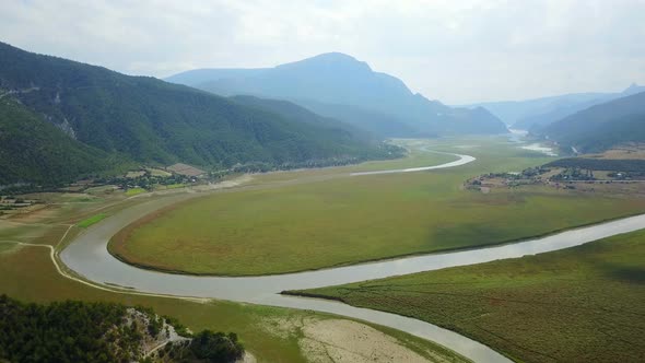 Kizilirmak River Flowing Plateau, Farm Animals Grazing Samsun, Anatolia, Turkey