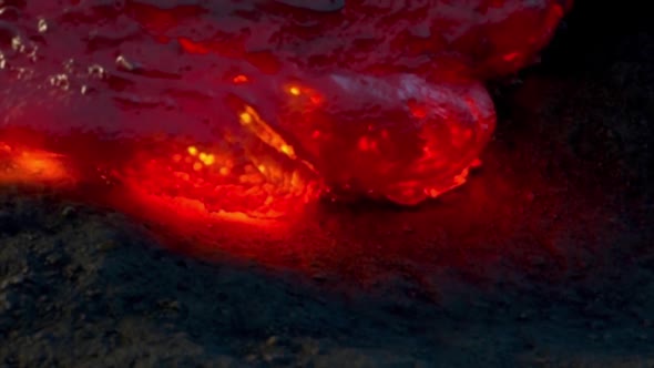 River Of Lava Night Glowing Hot Flow  Magma