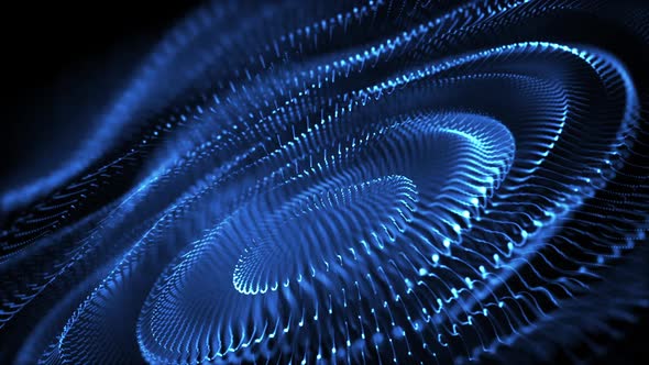 Blue Fractal Light Wave Strings Motion Background Animation alt