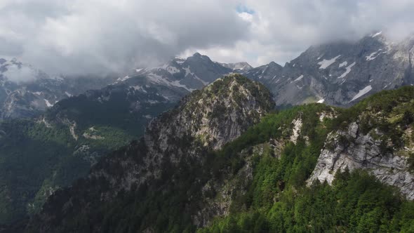 Incredible Views in the Albanian Alps Summer's Day in Albania in the Mountains Morning View of
