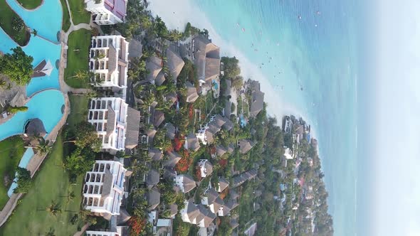 Vertical Video of the Coast of Zanzibar Island Tanzania Slow Motion alt