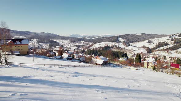 Winter Panoramic View of the Mountains