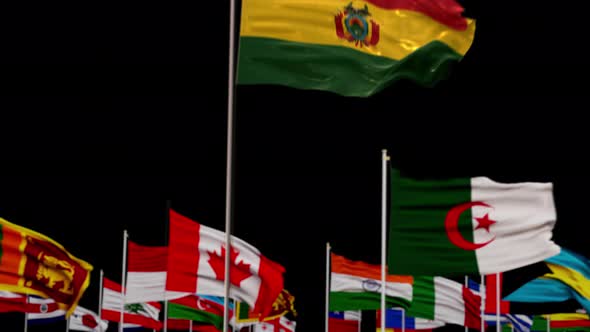 Bolivia Flag With World Flags In Alpha Channel