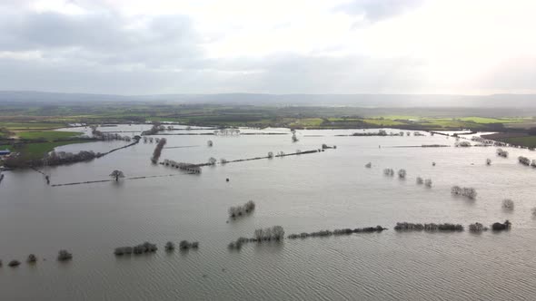 Flooding in the UK Showing Large Areas of the Countryside Flooded in the Winter alt