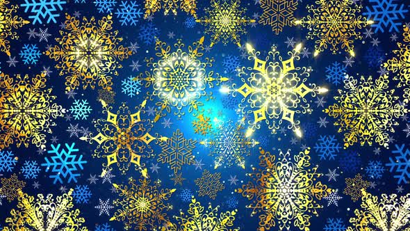 Gold Blue Snowflakes, Motion Graphics | VideoHive