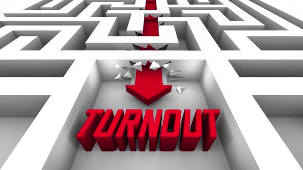 Turnout Response Attendance Participation Maze Arrow Word 3d Animation alt
