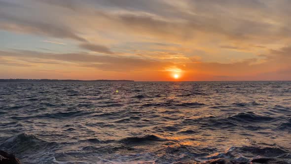 Panoramic Scenic Sea Sunset Timelapse