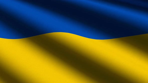 Seamless loop animation of the UKRAINE flag. 4K