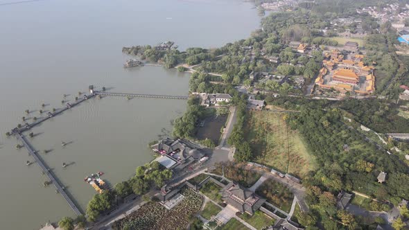 Aerial Lakeside Town alt