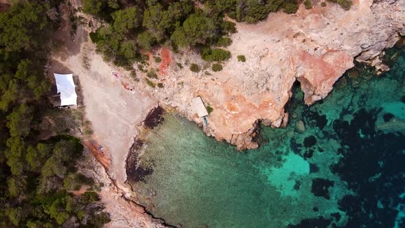 Cala Xuclar beach in Ibiza, Spain alt