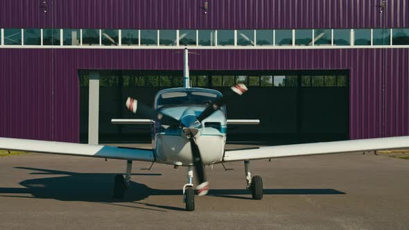 Starting the Engine Propeller of a Singleengine Private Aircraft