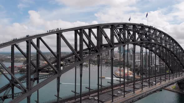 Sydney Harbour Bridge. The Main Bridge That Is in Sydney. Powerful Arched Structure. alt