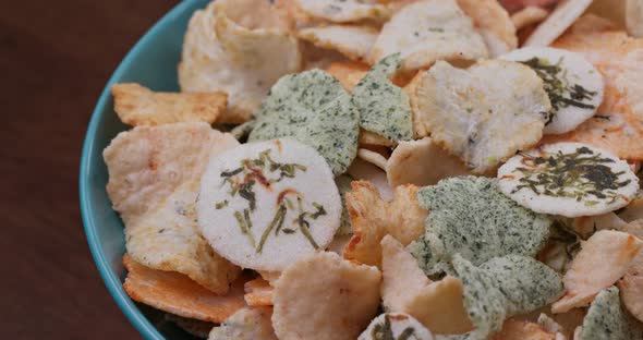 Japanese local snack, rice cracker alt