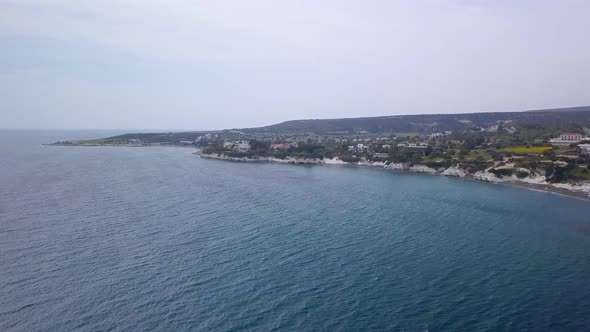 High View From Drone on Beautiful Coastline in Cloudy Weather in Daytime