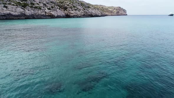 Flight Over Beautiful Seashore at Mallorca