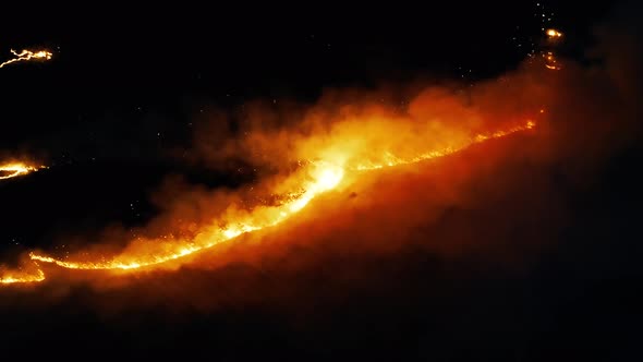Fire In A Field With Stubble Wheat alt