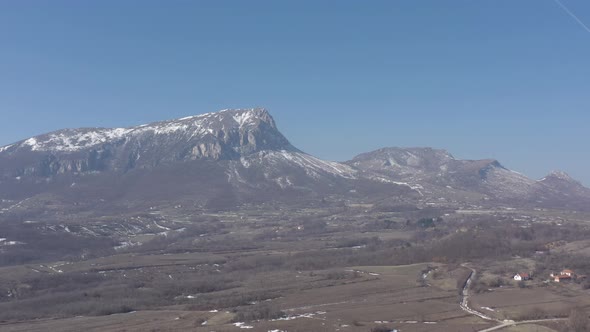 Part of Carpathian mountain ranges in Serbia 4K drone footage alt