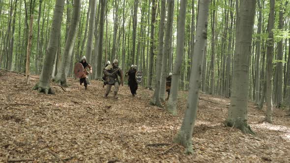 Warriors running in the woods alt