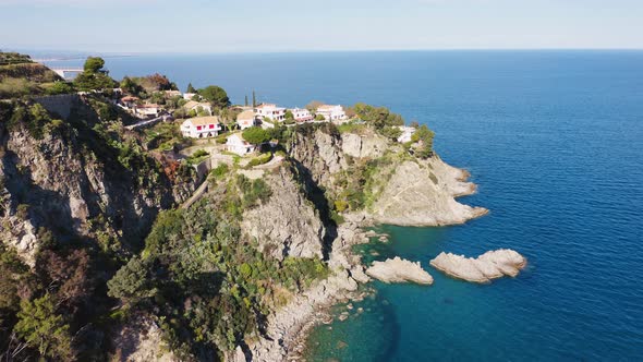 Pietragrande Cliff Near Montauro City Calabria South Italy alt