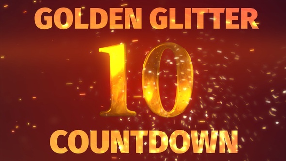 Golden Glitter Countdown 10 Seconds