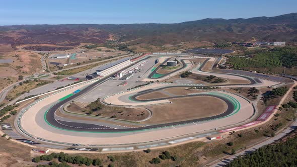 Aerial Video Shooting of the Racetrack for Cars and Motorcycles a View From the Sky alt