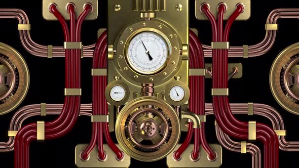 Steampunk Mechanism With Indicators