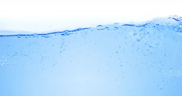 Many Bubbles in Water Close Up Abstract Water Wave with Bubbles in Slow Motion alt