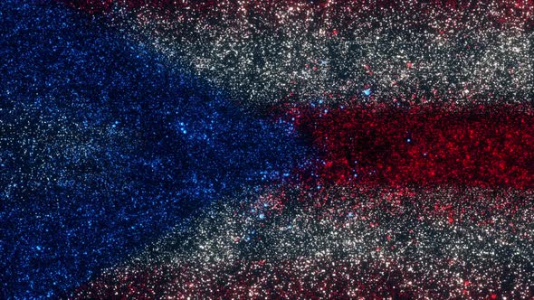 Puerto Rico Flag With Abstract Particles