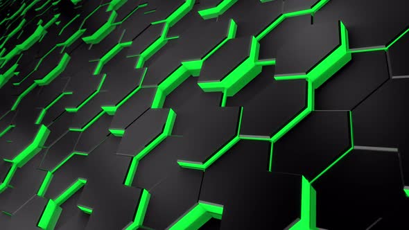 Green Hexagons Background alt