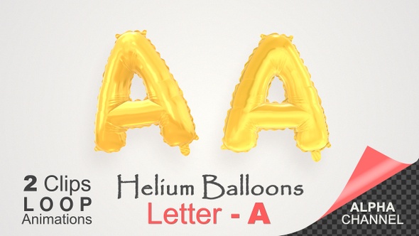 Helium Gold Balloons With Letter – A