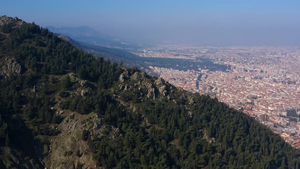 City And Mountain Aerial View