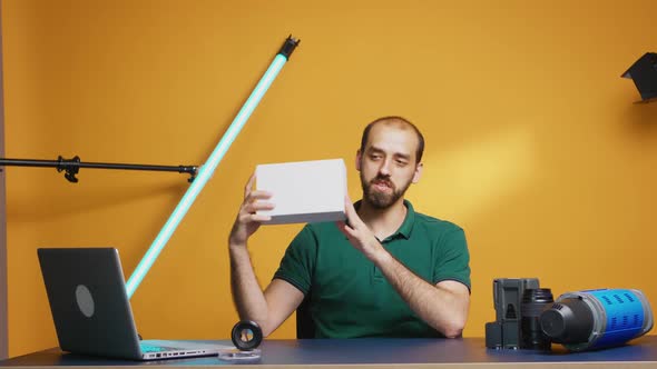 Excited Vlogger Recording Giveaway alt