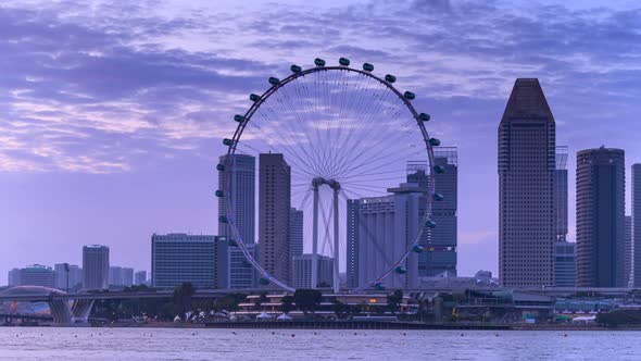 Beautiful moment of Singapore business and financial district,