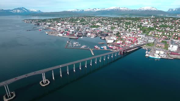 Bridge of City Tromso Norway alt