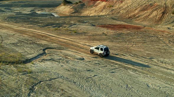 Aerial View of Traveling By Car