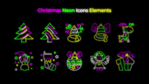 Christmas Neon Icons Pack