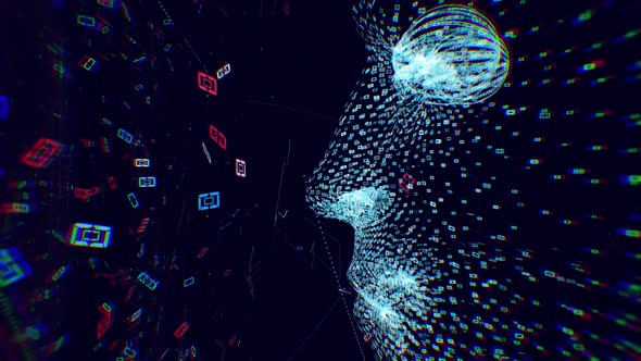 Binary Code Data Face alt