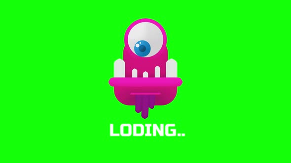 Loading Monster Face Icon Animation with rotating Eye.
