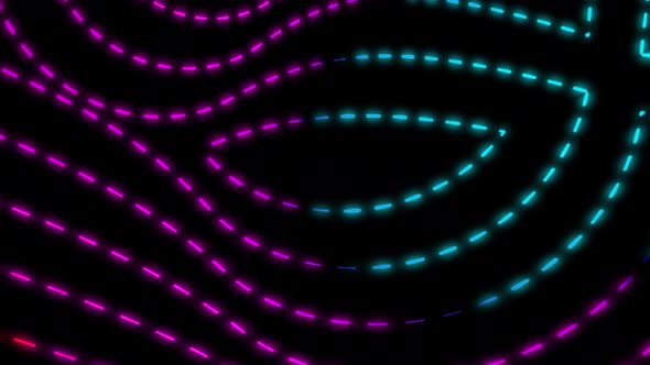 Wavy colorful dash line motion background. Abstract colorful neon glowing geometric dash line. A 166