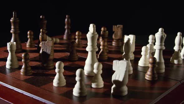 Mixed Black And White Wooden Chess Pieces On Chessboard 10
